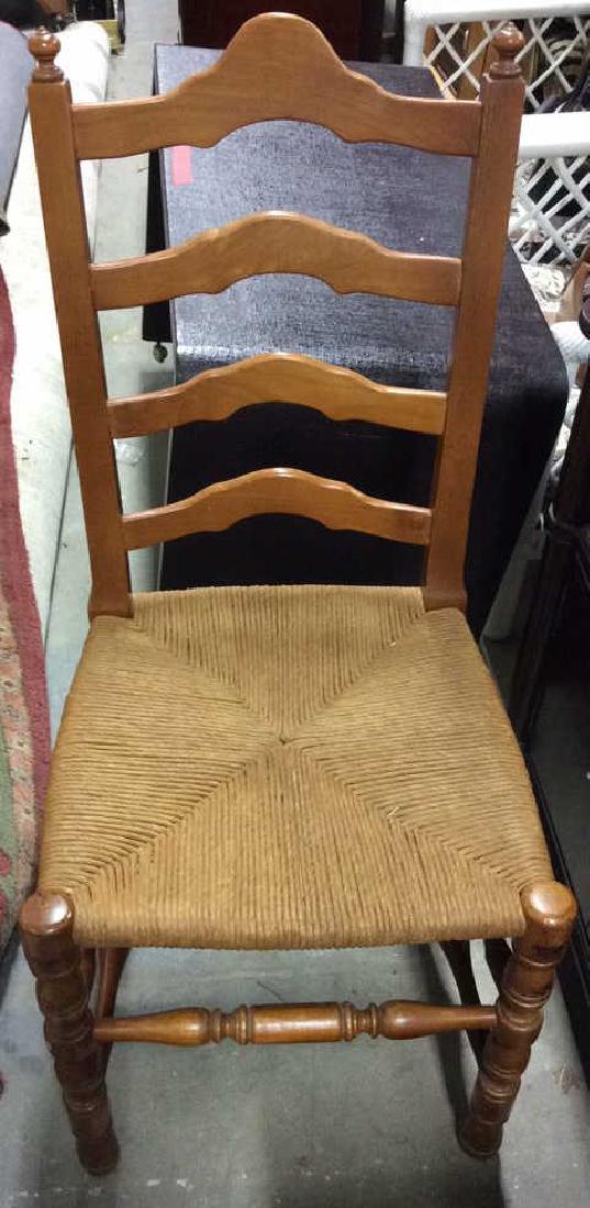 Woven Rush Seated Wood Ladder Back Chair (1 of 8)