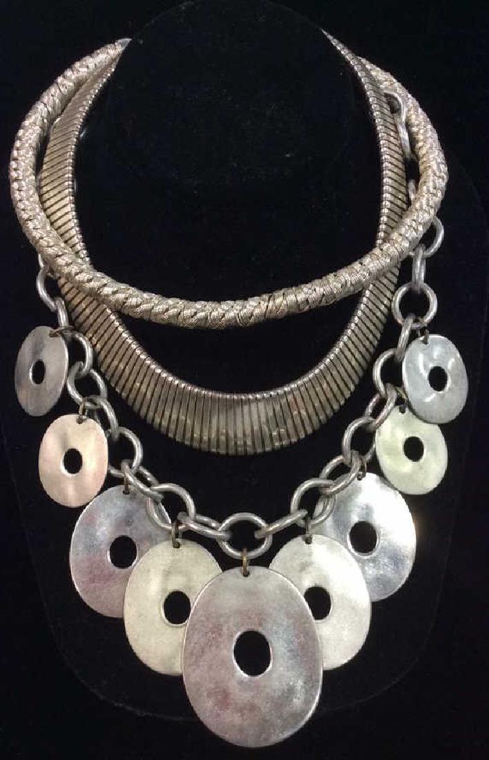 Lot 4 Assorted Silver Toned Metal Necklaces (1 of 8)
