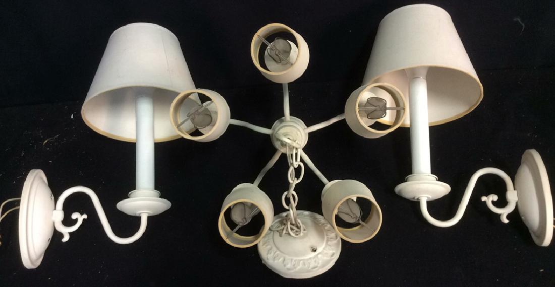 Group Lot of 3 Vintage White Lighting Fixtures (1 of 10)