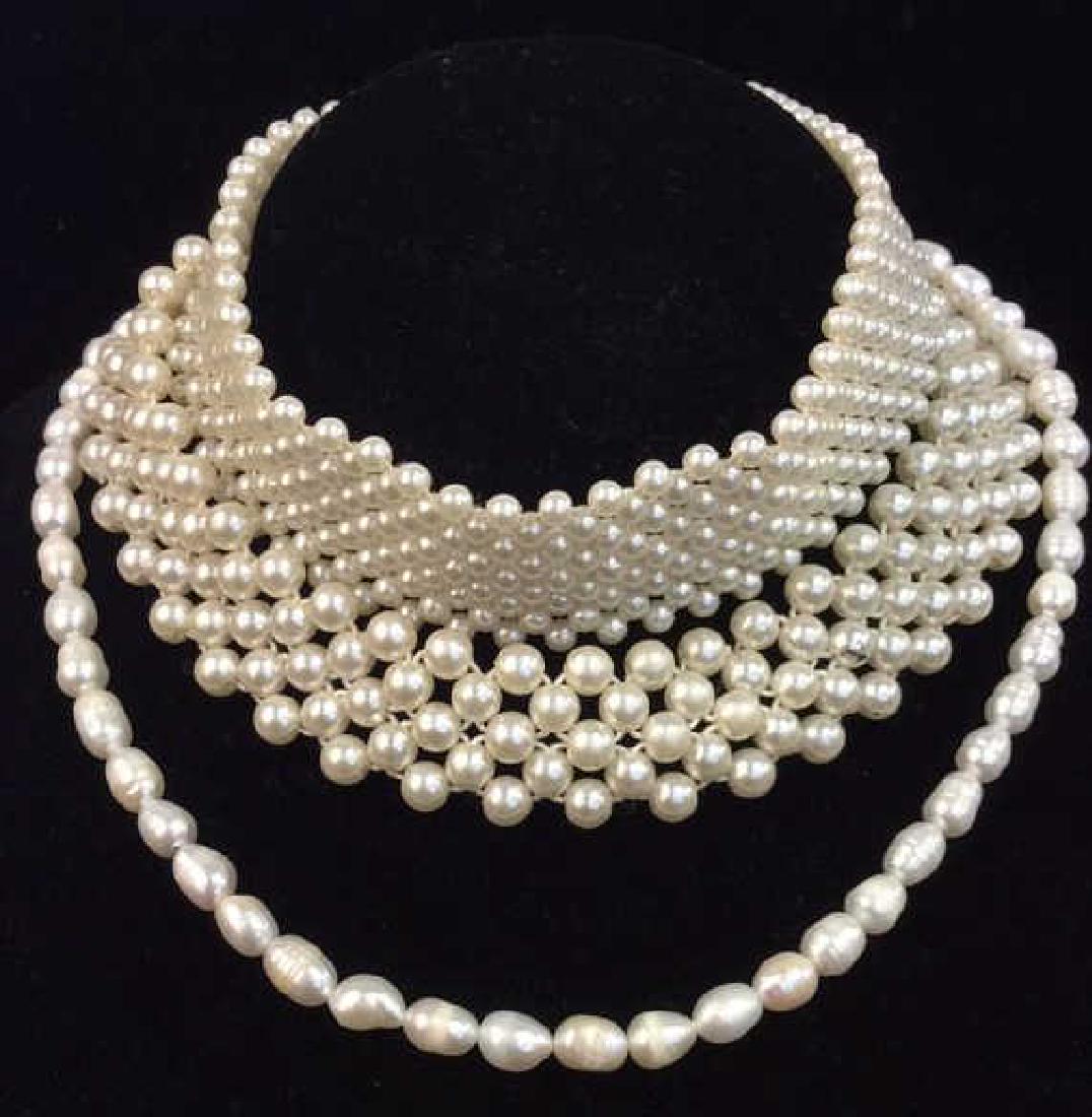 Lot 3 Faux Pearl Beaded Necklaces (1 of 6)