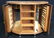 Vintage Wood Glass Brass Jewelry Cabinet