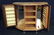 Vintage Wood Glass Brass Jewelry Cabinet - 2
