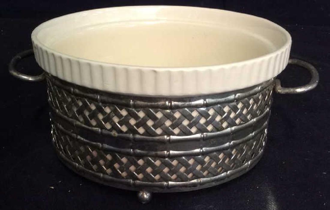 English Silver Plate Stand with insert Ceramic (1 of 7)