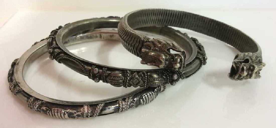 Lot 3 Dark Silver Toned Bracelets w Dragon (1 of 8)