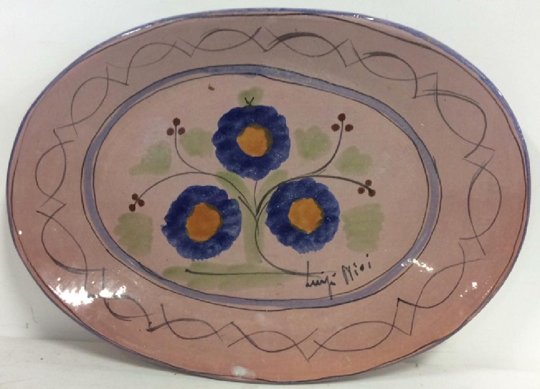 Signed Hand Painted Ceramic Platter (1 of 5)