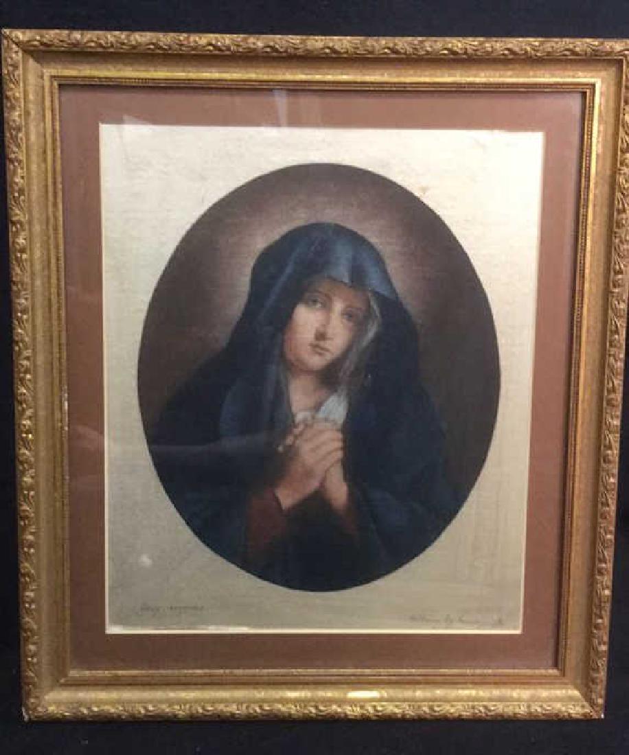 Framed Print Of Virgin Mary On Satin Fabric (1 of 10)