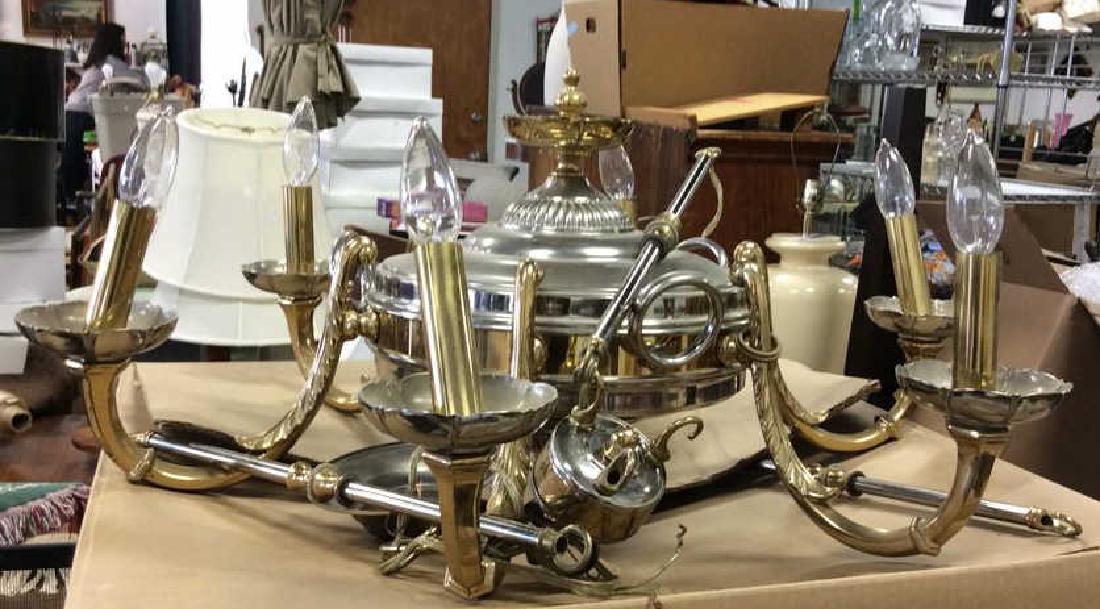 Vintage Chrome Brass 6 Arm Chandelier (1 of 8)