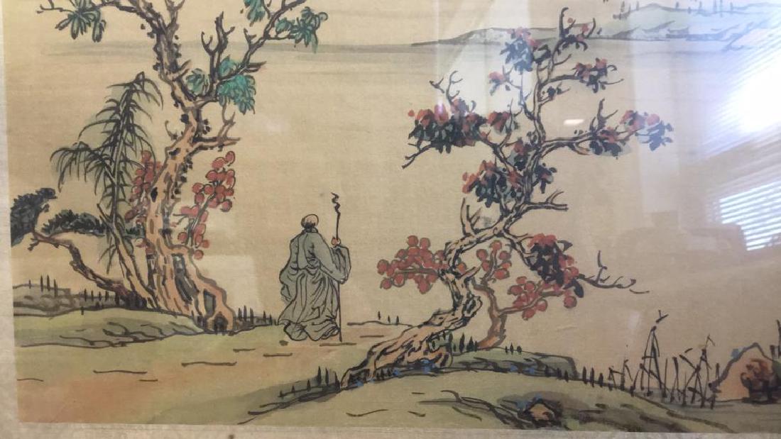 Asian Watercolor on Fabric Framed (1 of 7)