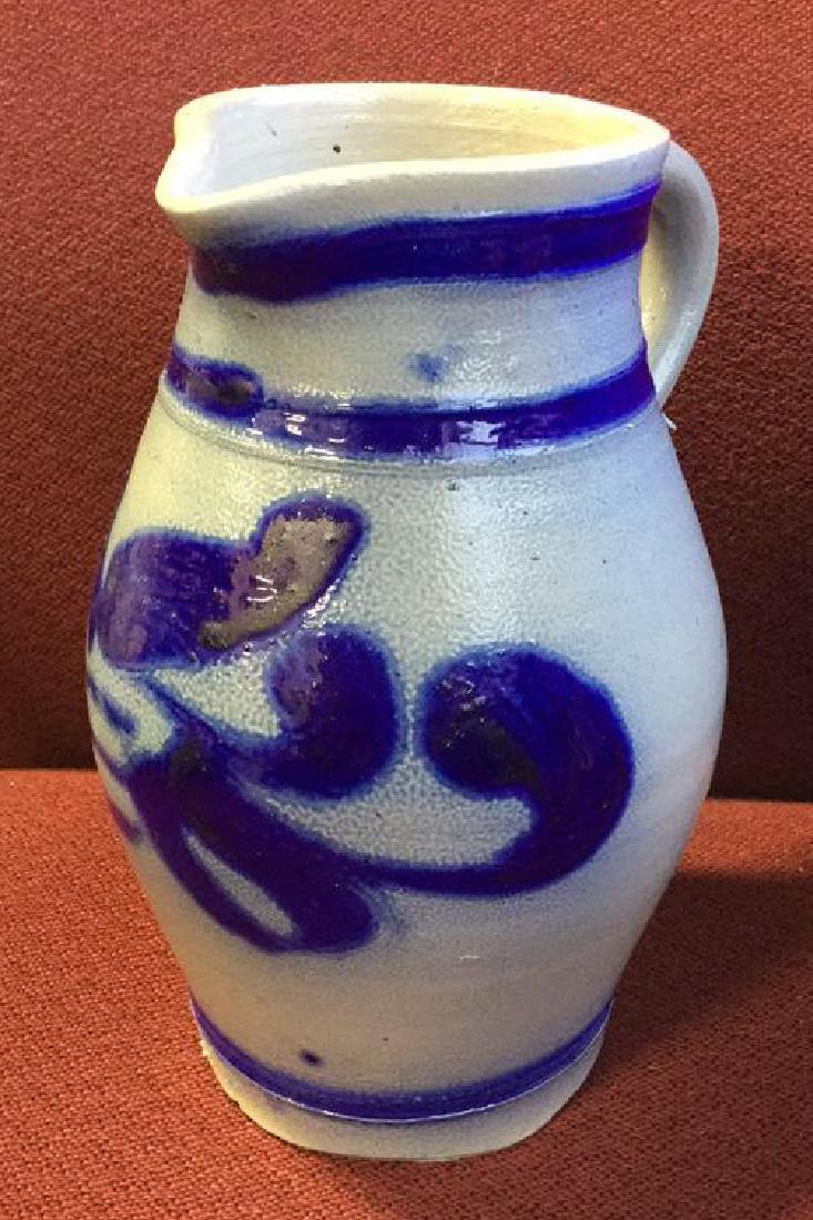 Blue Glazed Painted Ceramic Jug (1 of 10)