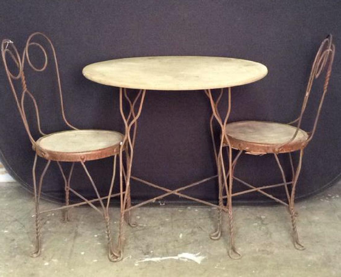 Lot 3 Vintage Bistro Table & 2 Chairs (1 of 8)
