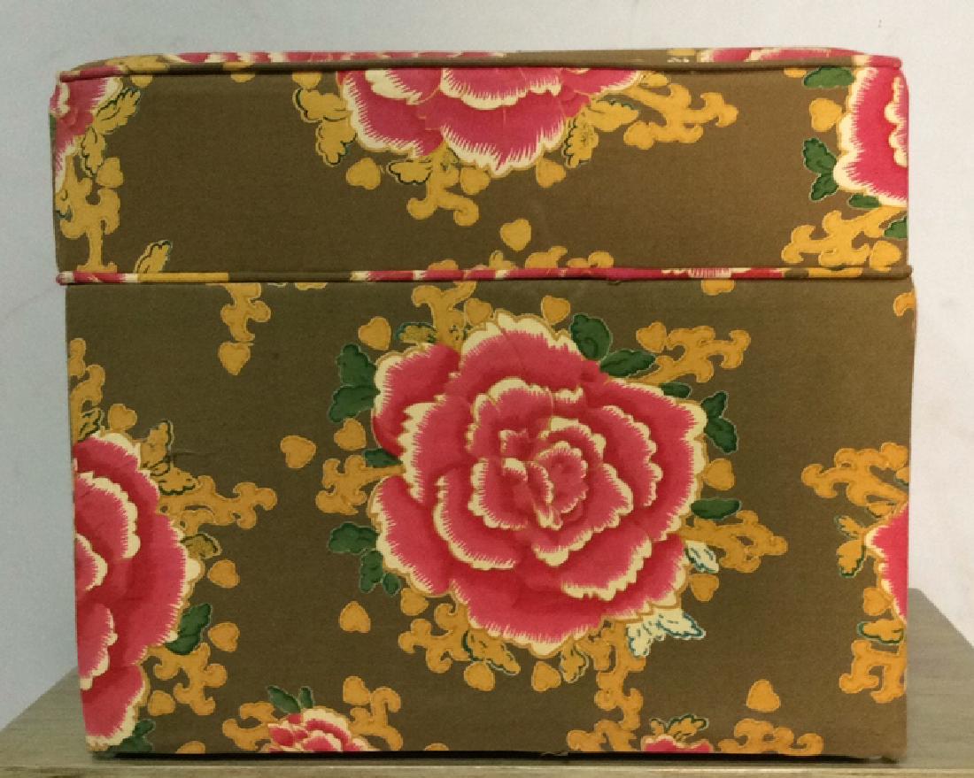 Floral Detailed Fabric Ottoman w Storage (1 of 6)
