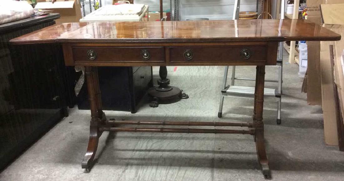 Vintage Carved Wooden Drop Leaf Table (1 of 10)
