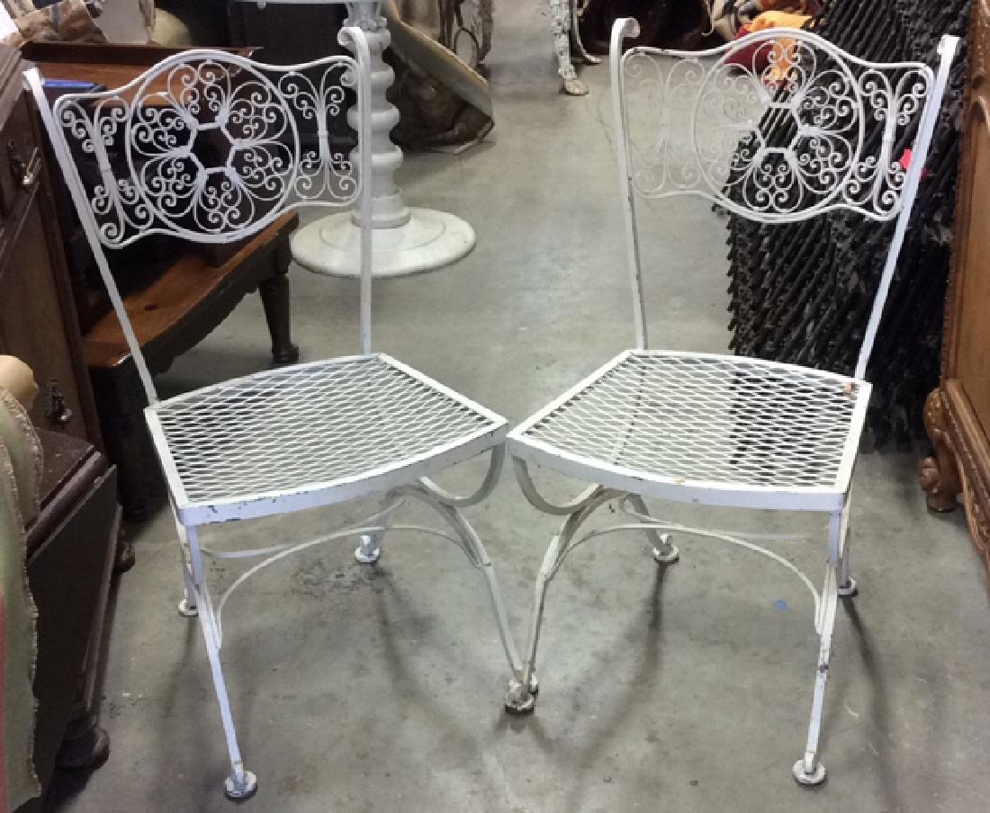 Pair Vintage Iron Garden Chairs (1 of 5)