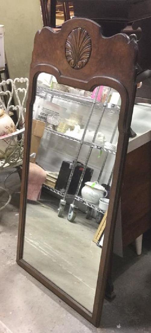 BAKER Carved  Wood Mirror w Medalian (1 of 7)