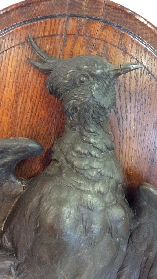 Mounted Bronze Bird Sculpture on Wood (1 of 12)