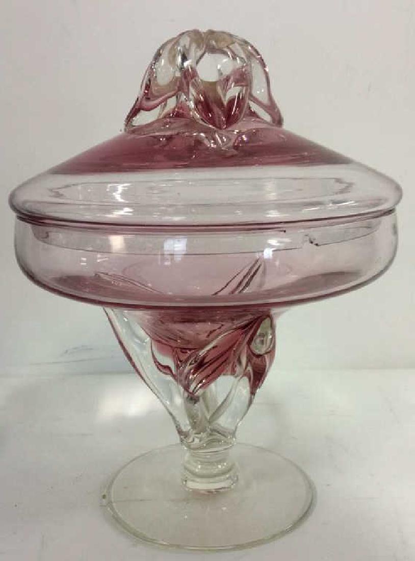 Pink Glass Murano Style Candy Dish (1 of 10)