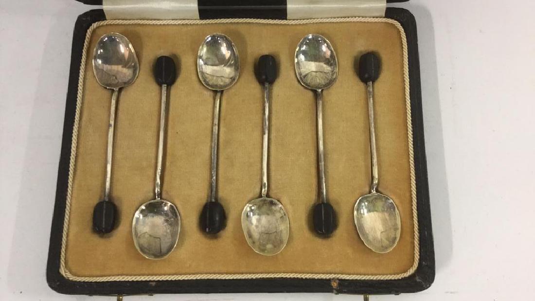 Lot 6 Antique Sterling Silver Coffee Bean Spoons (1 of 9)