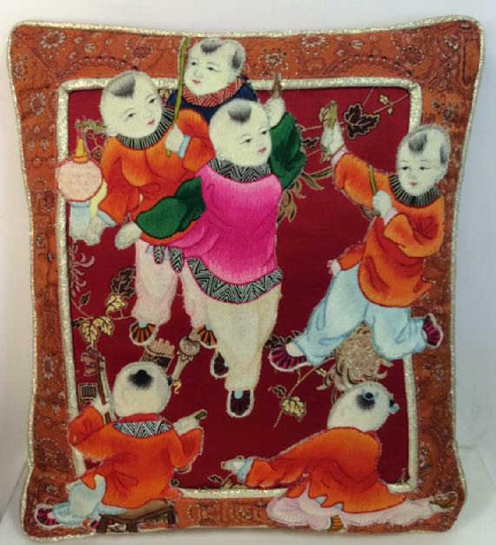 Asian Style Embroidered Pillow (1 of 8)