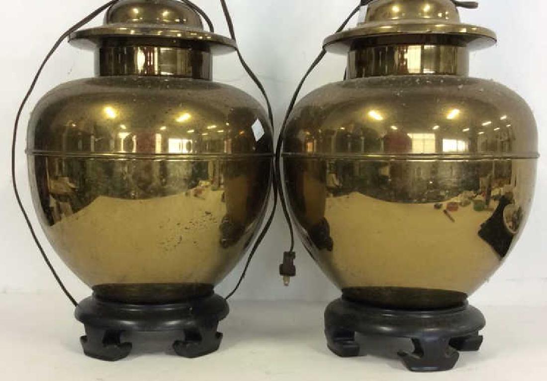 Pair Brass Ginger Jar Form Lamps (1 of 9)