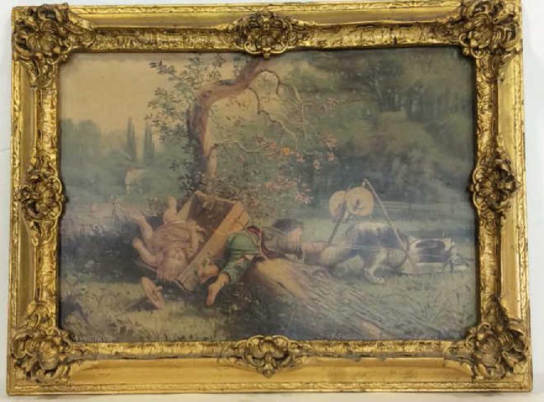 Ornately Gold Framed Textured Art Print Vintage (1 of 11)