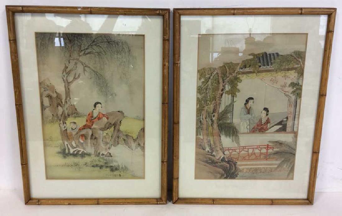 Lot 2 Framed Oriental Asian Artwork (1 of 10)