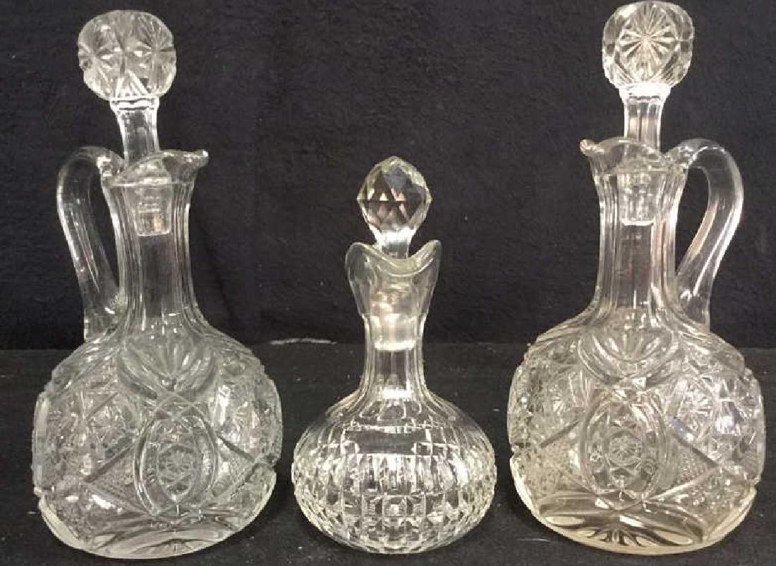 Lot 3 Cut Crystal Decanter Pitchers (1 of 7)