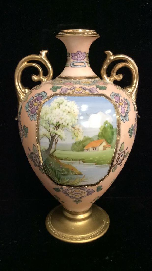 Hand Painted Porcelain Handled Decorative Urn (1 of 8)