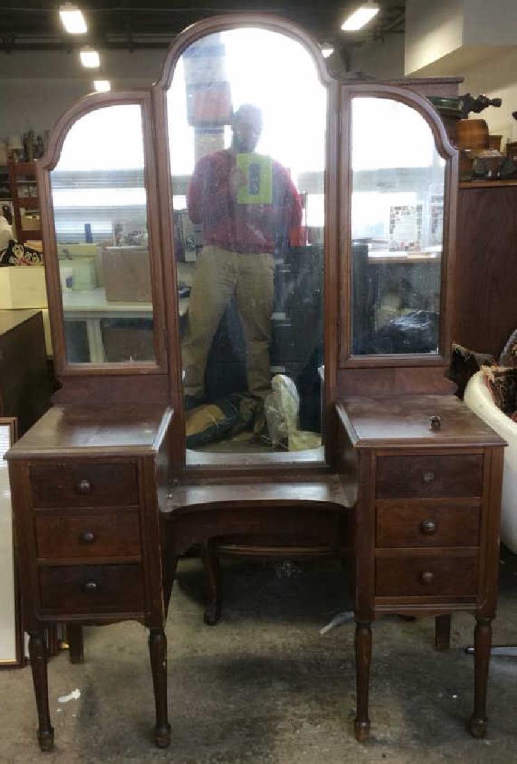Antique Carved Wooden Bedroom Vanity (1 of 10)