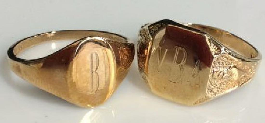 Lot 2 Monogrammed Signet Sterling&GoldPlated Rings (1 of 8)