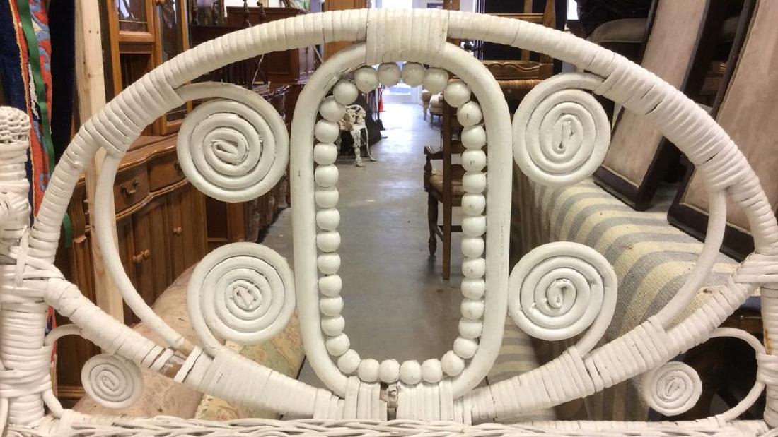 Vintage White Toned Woven Wicker Rack (1 of 10)