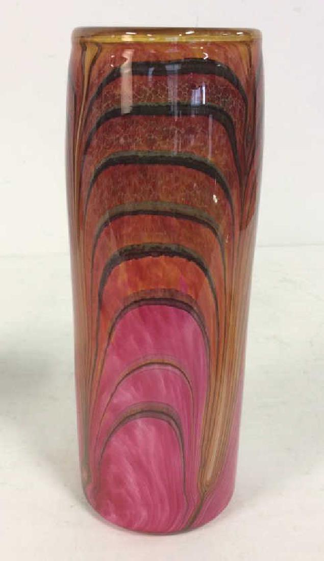 Pink Orange Amber Signed Art Glass Vase (1 of 11)