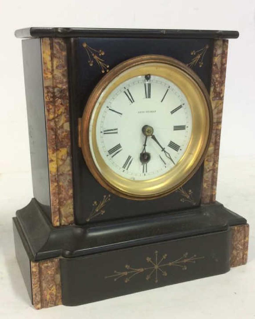 Black Marble w Pilasters Mantle Clock (1 of 9)