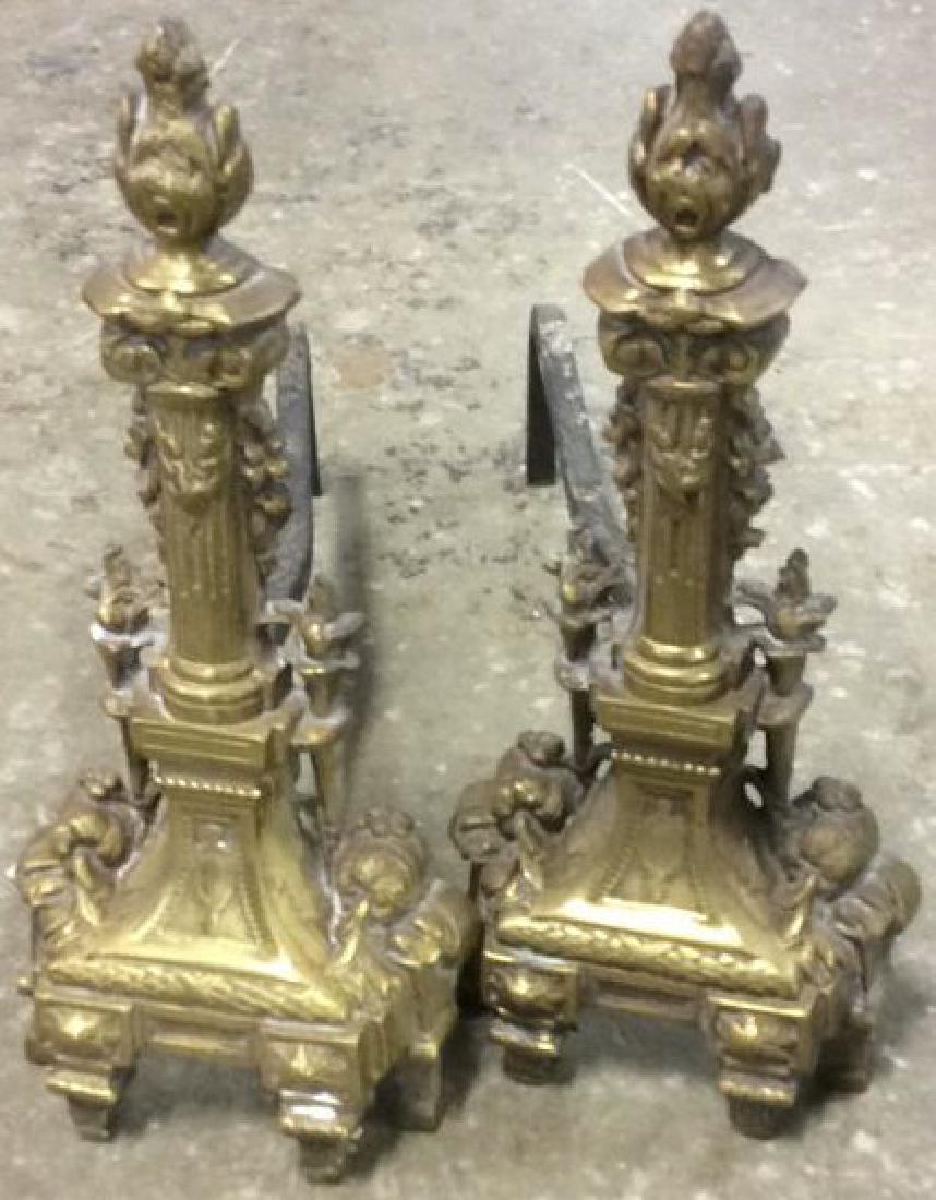 Pair Antique French Brass Figural Andirons (1 of 12)