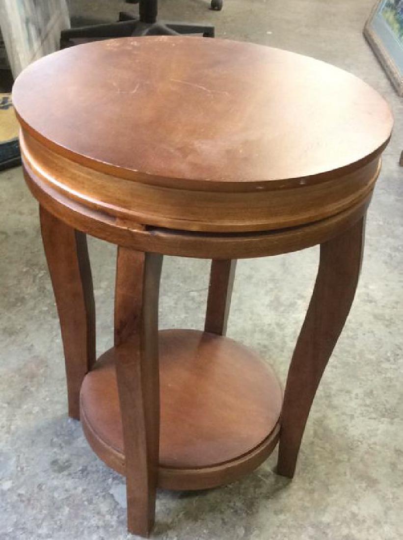 Circular Cherry Wood End Table (1 of 5)