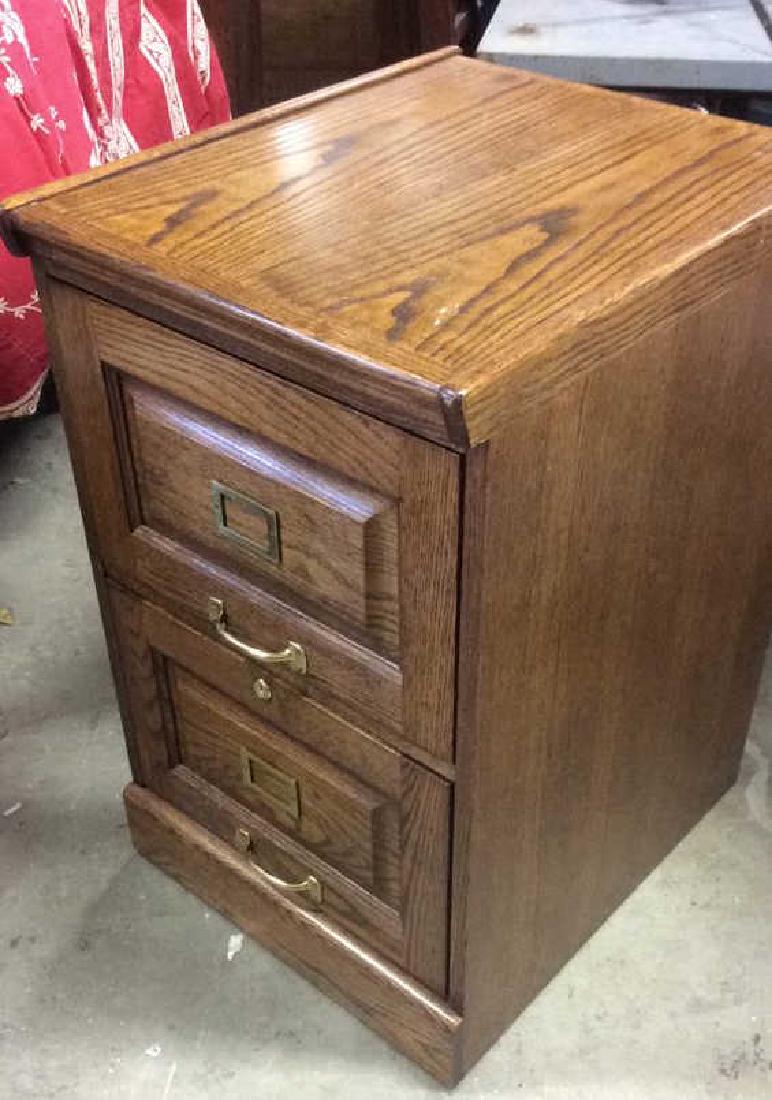 Oak 2 Drawer File Cabinet Side Table (1 of 6)
