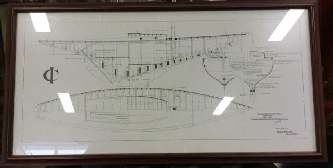 Professionally Framed Matted  Sail boat Scematic (1 of 9)
