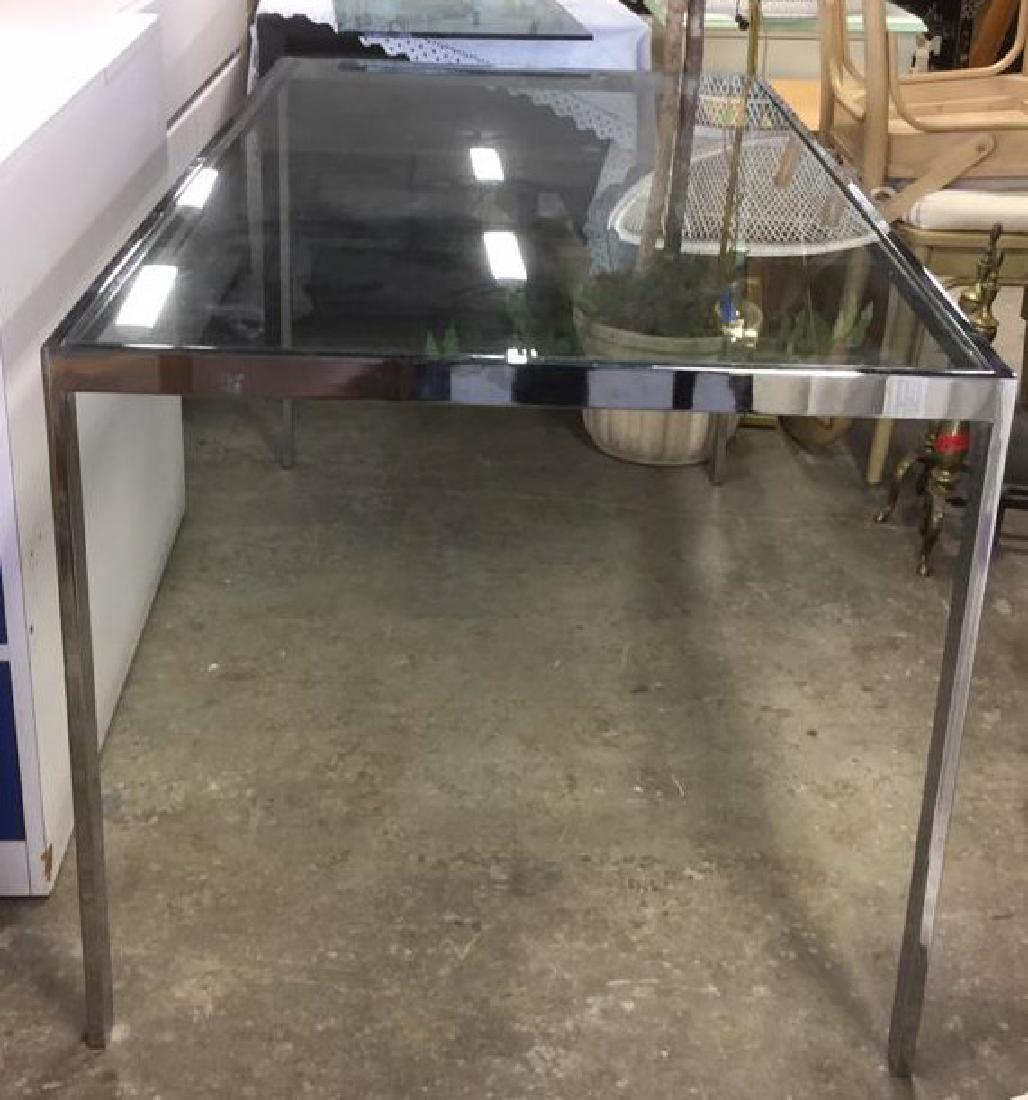 Contemporary Chrome & Glass DiningTable (1 of 6)