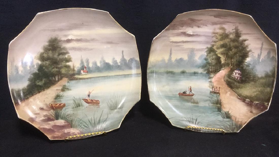 Pair Of Hand Painted French Porcelain Chargers (1 of 10)