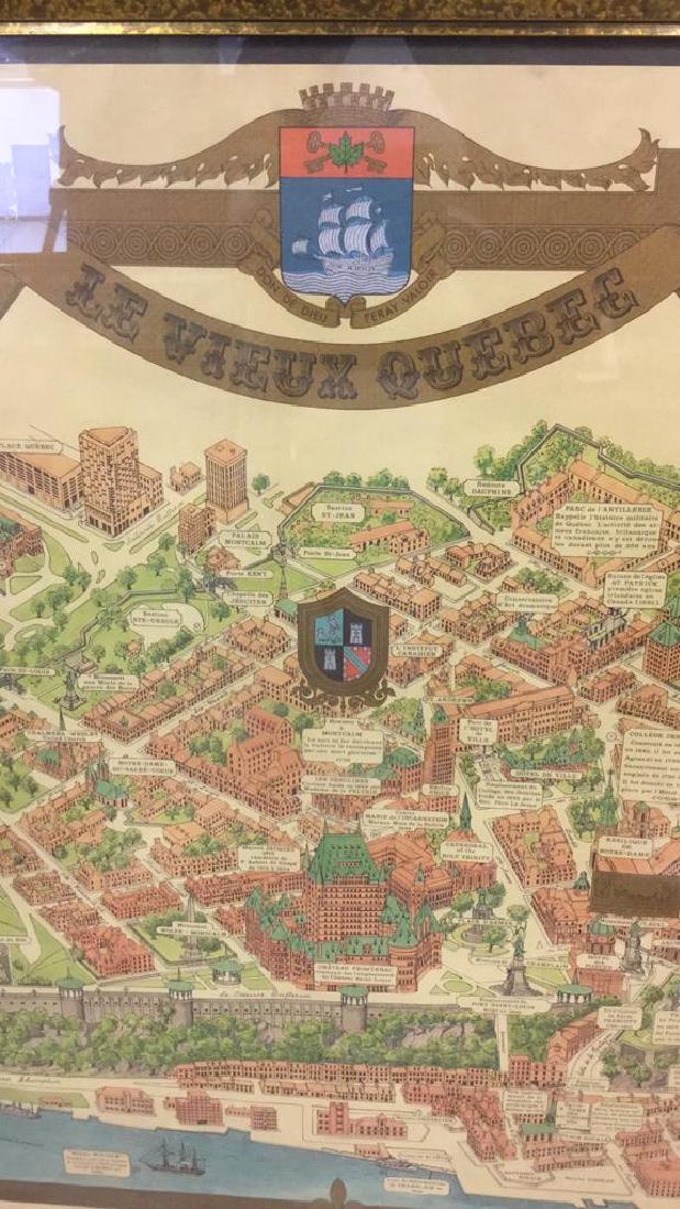Framed Color Map Of Old Quebec by Marietta Boivin (1 of 13)