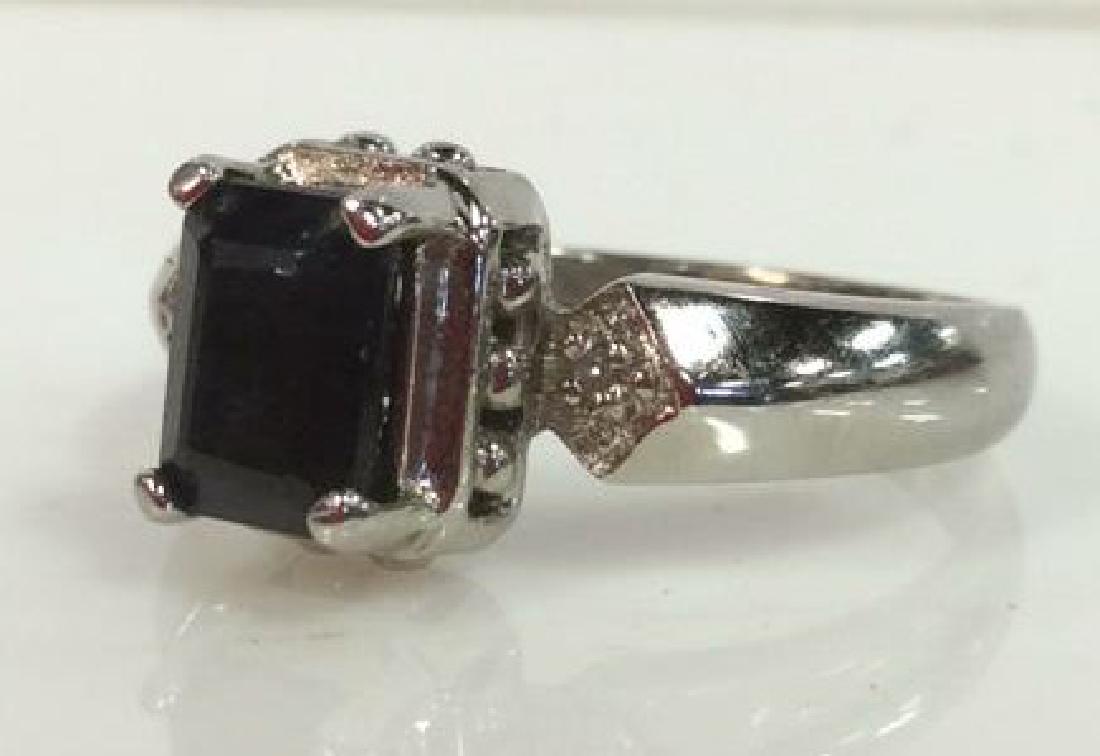 Black Gemstone Sterling Silver Ring (1 of 7)