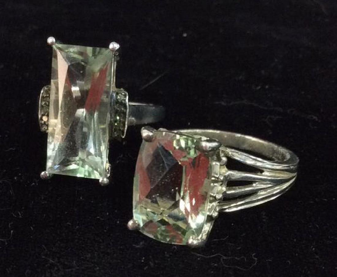 Lot 2 Sterling Silver Rings W Greens Gemstones (1 of 8)