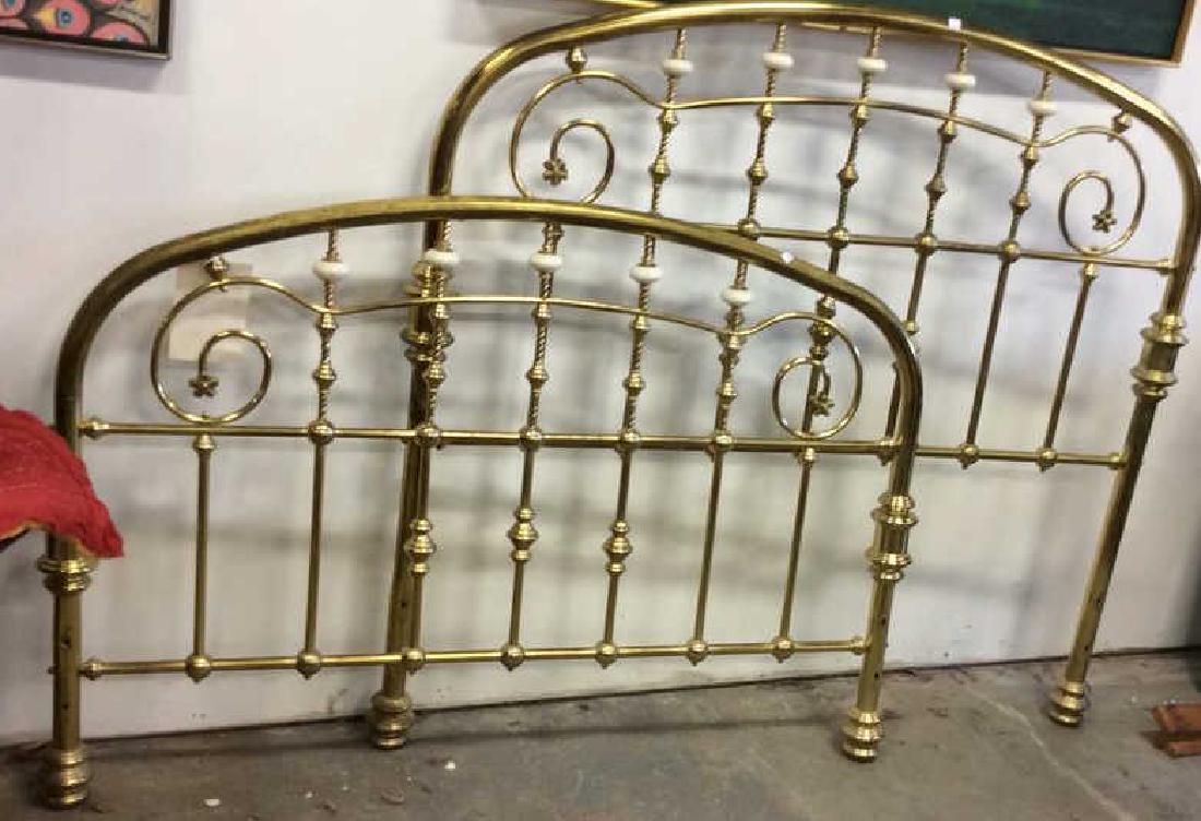 Antique Brass Porcelain Headboard footboard Bed