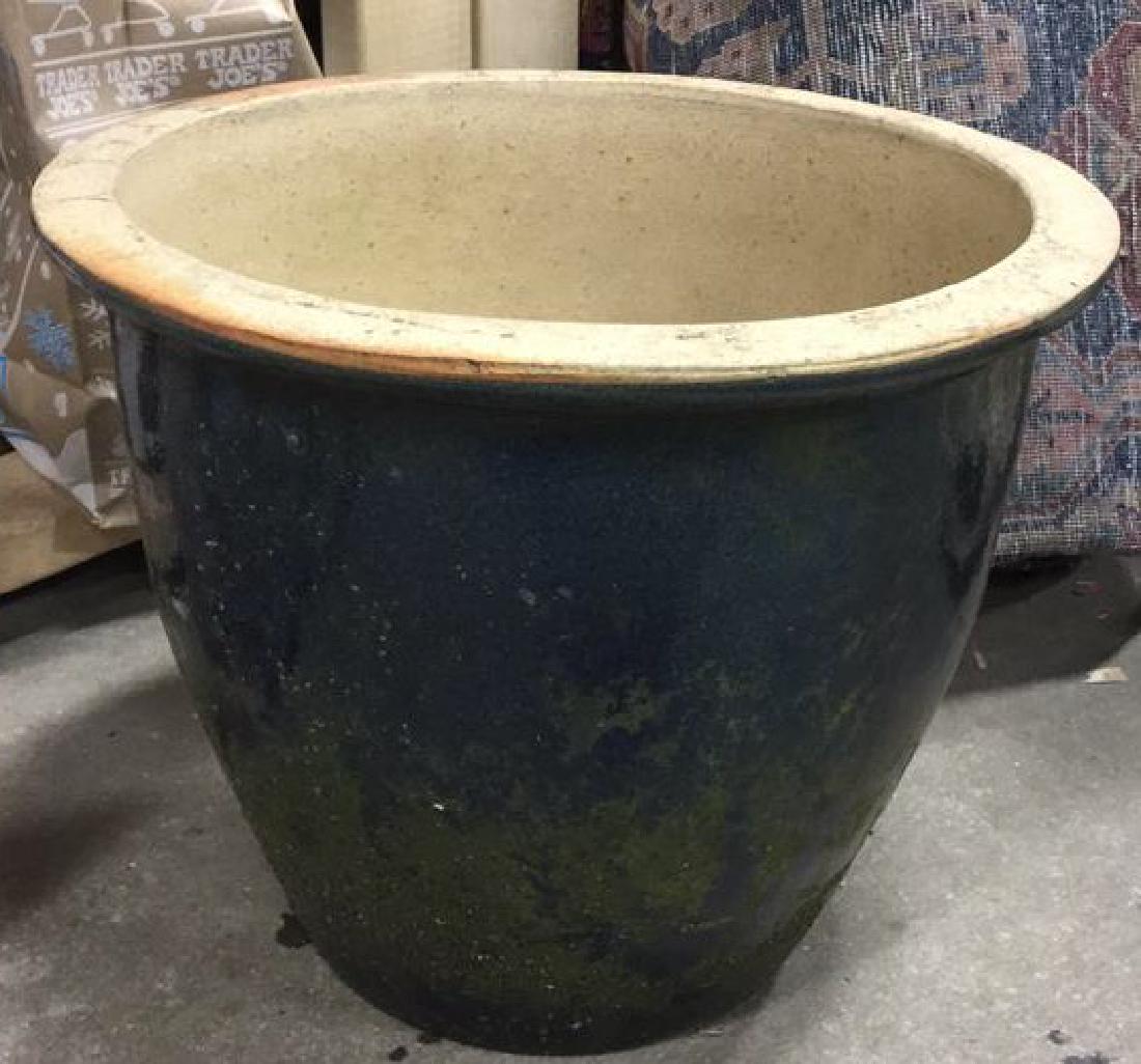 Vintage Blue Green Glazed Ceramic Planter (1 of 5)