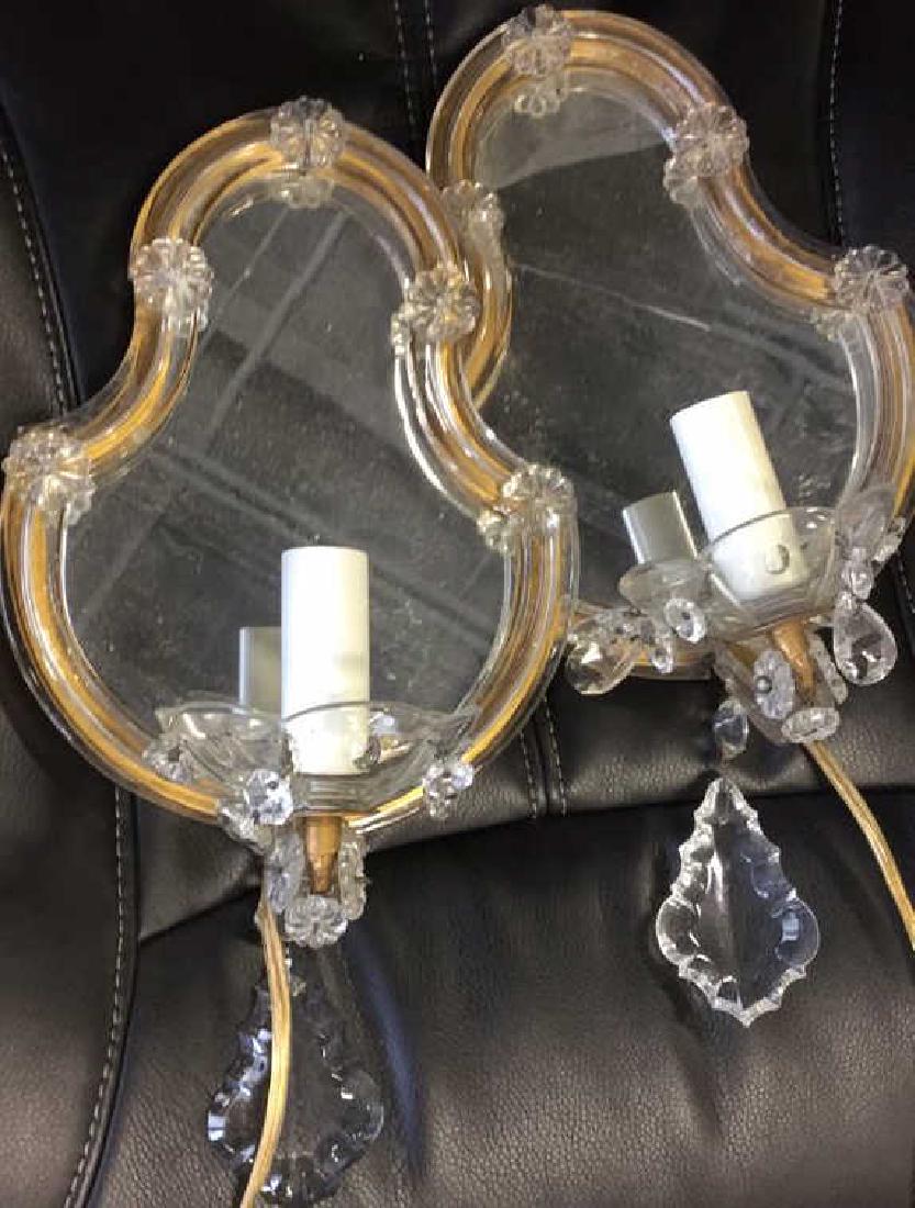 Pair Mirror Gold Eglomise Wall Sconses (1 of 7)