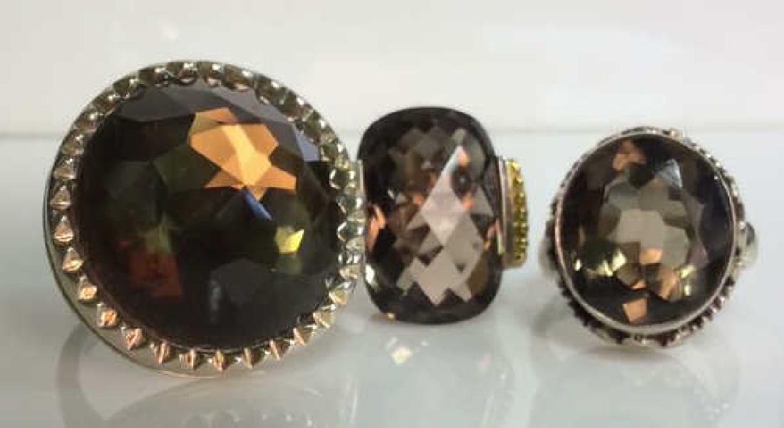 Lot 3 Sterling Rings W Semi Precious Gemstone (1 of 11)