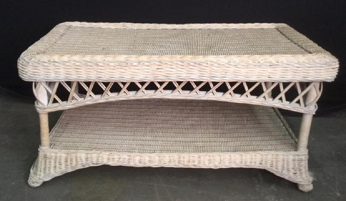 Wicker Two Tier Coffee Table (1 of 5)