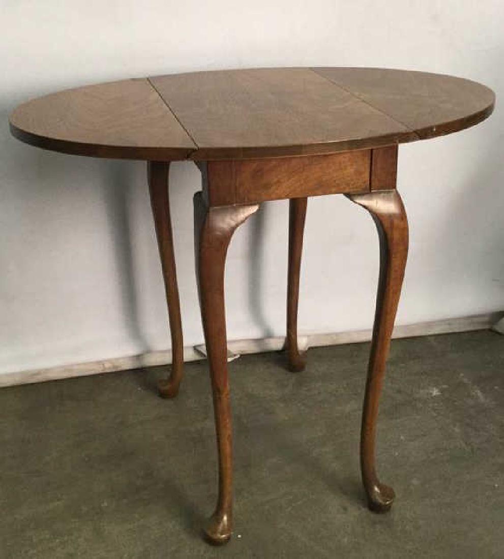 Drop Leaf Queen Anne Style Wooden Side Table (1 of 8)