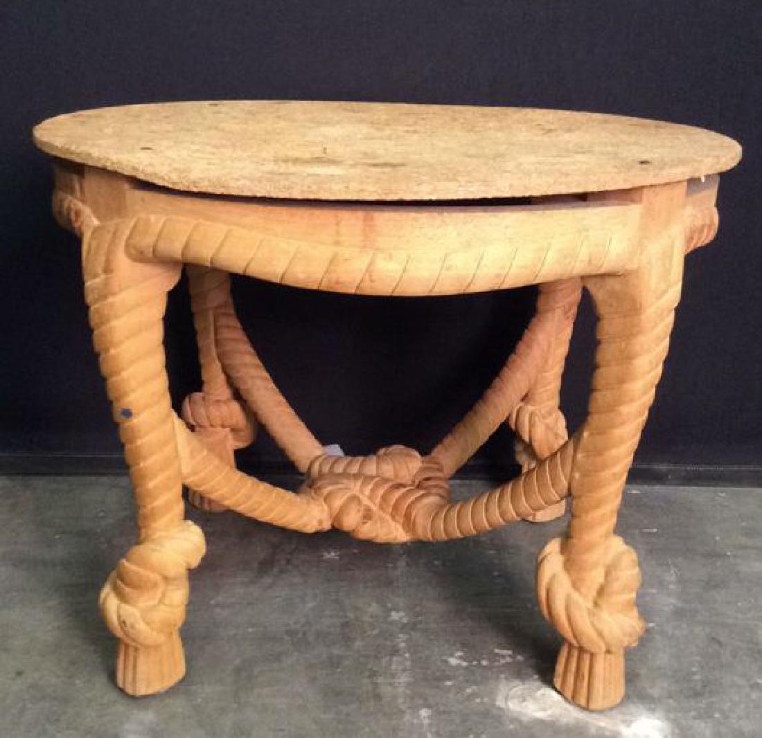 Rope Knot and Twist  Carved Wooden Decorator Table (1 of 10)