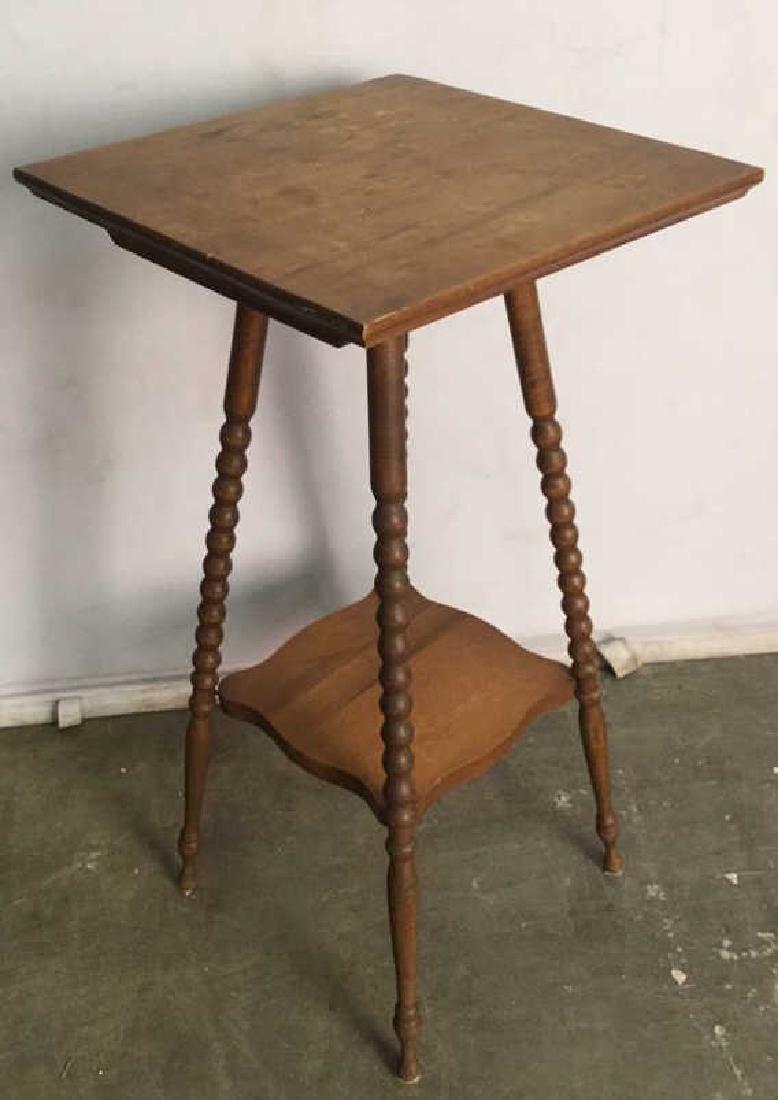 Two Tiered Square Side Table W Spindled Legs (1 of 7)