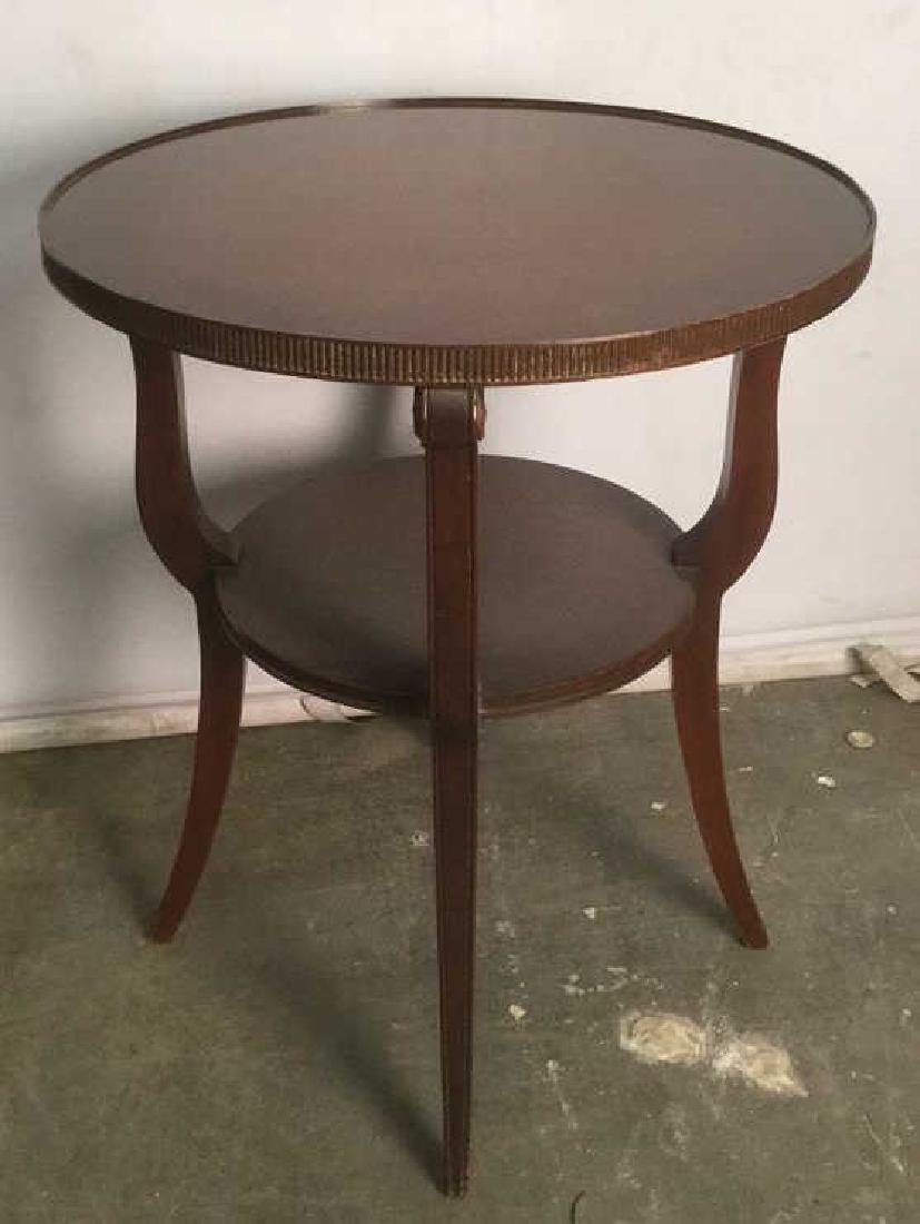 Mahogany Toned Circular Wooden End Table (1 of 9)